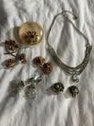 Beautiful Vintage Jewelry Lot-Rhinestone Necklace Clip-On Earrings/Bracelet — photo 1