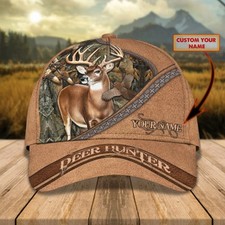 Personalized Father's Day Deer Hunter Deer Hunting Classic Baseball Cap US Size