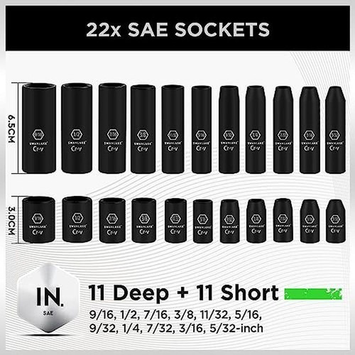 56-Piece 1/4 Inch Drive Impact Socket Set Cr-V Ratchet Extension Tools New - Picture 4 of 7
