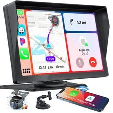 9" Wireless Car Stereo w/Apple Carplay & Android Auto,Portable Touch Screen GPS
