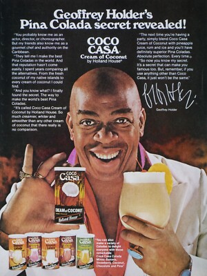 Geoffrey Holder Pina Colada Coco Casa Cream Vintage 1981 Original Print Ad