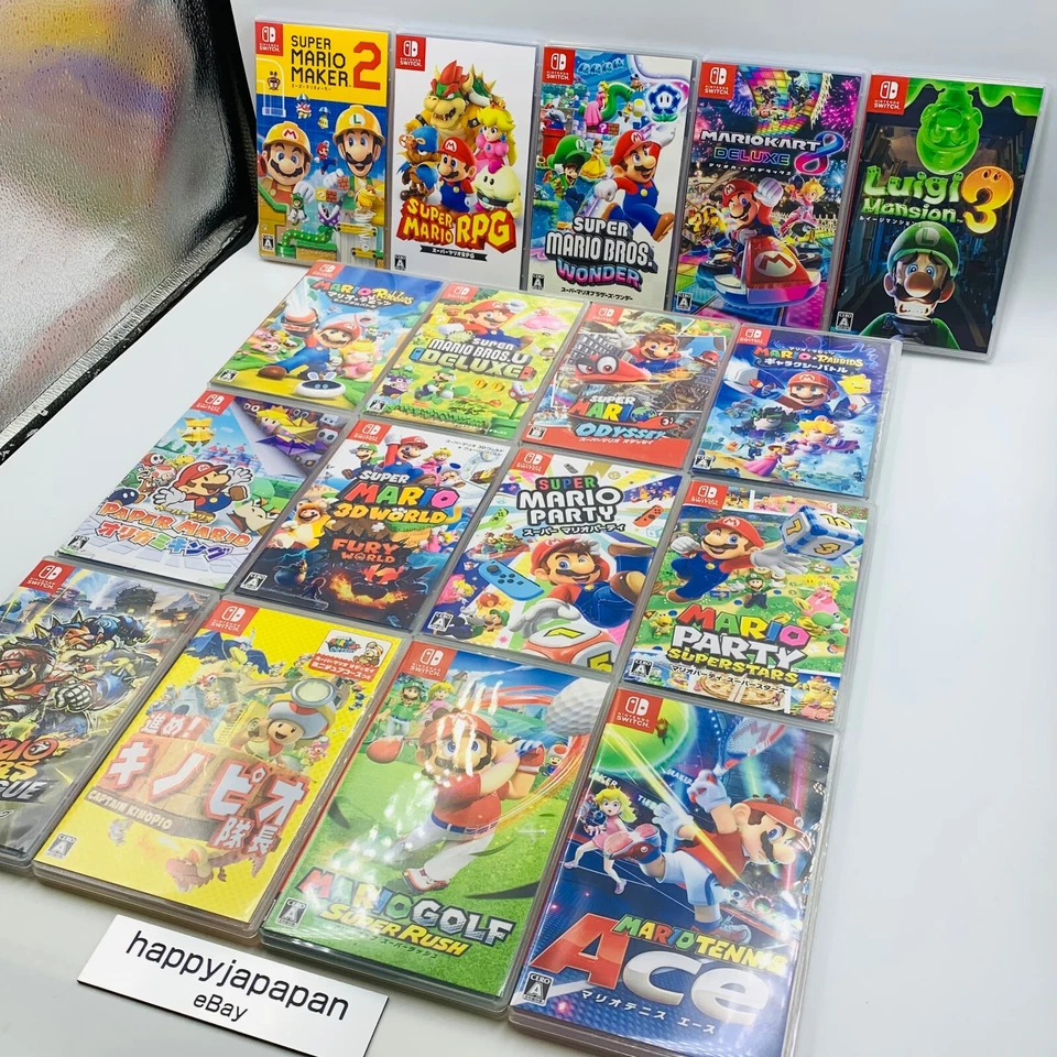 Nintendo Switch Video Game Super Mario Series 17 Type Choice Japan Tested w/Case - Image 3 of 4