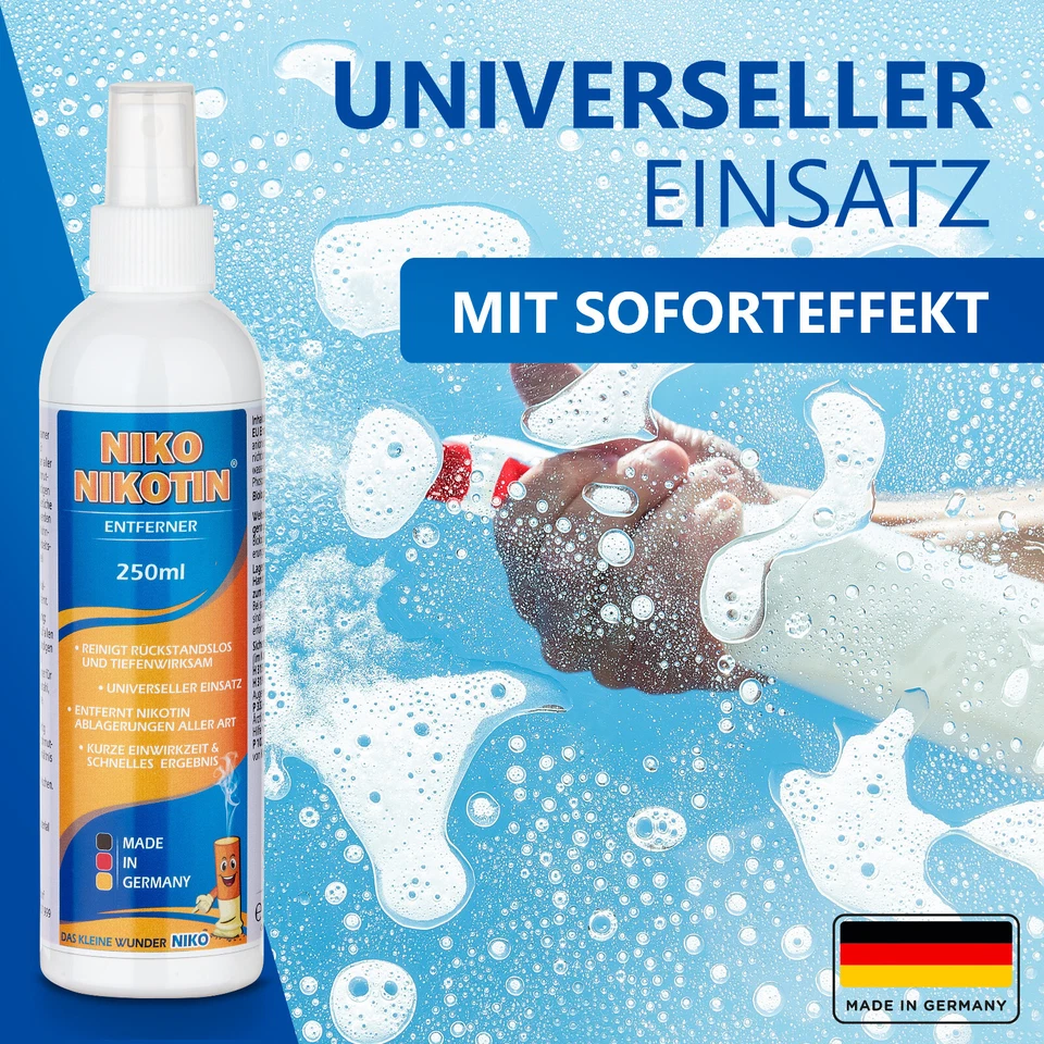 NIKO Nikotin® Profi-Reiniger 250ml – Hochkonzentrierter Spezialist gegen Nikotin - Bild 3 von 4