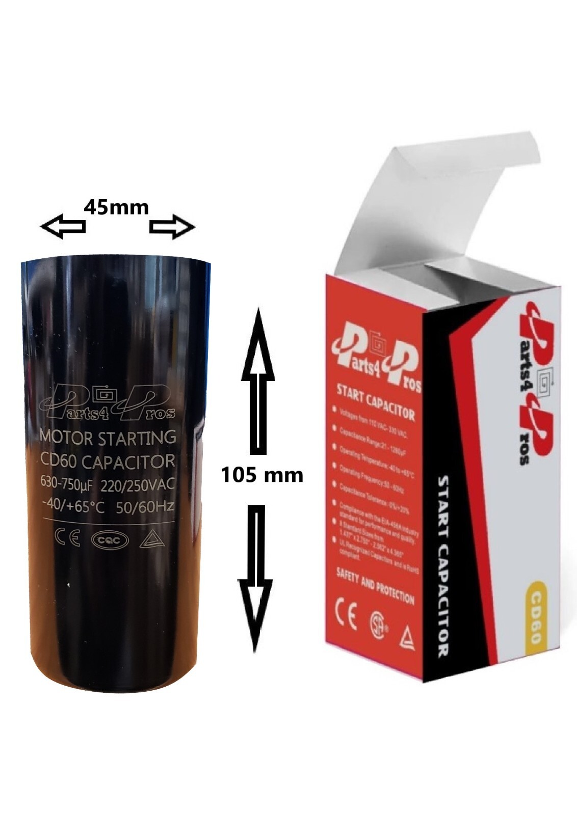 630750 uF MFD 220250V 250 VAC High Quality Motor Start Capacitor