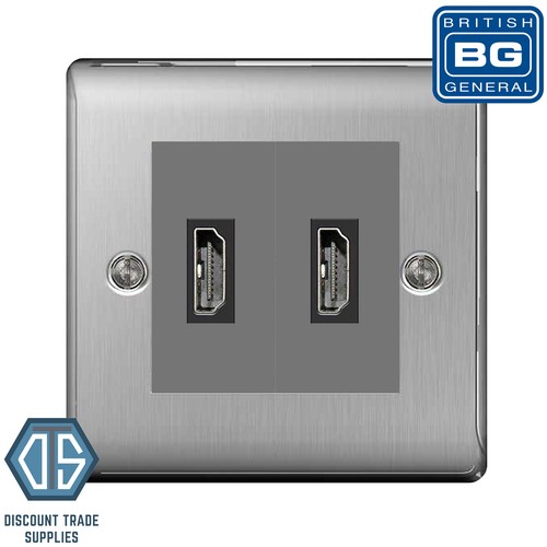 Presa TV Incasso 1 Gang Presa Da Incasso HDMI BG Nexus 1 Gang - Finiture Acciaio Spazzolato, Nichel Satinato O Cromo Lucido Presa HDMI 1 Gang Acciaio Spazzolato - Foto 7