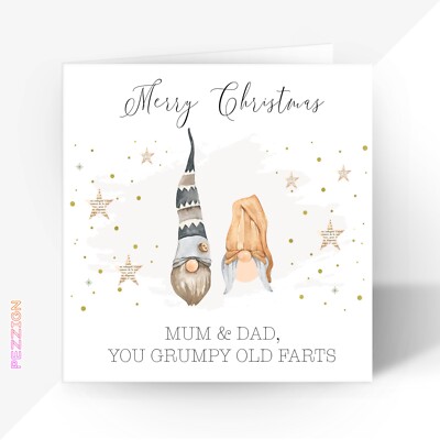 Personalisierte Weihnachtskarte Grumpy Gonk lustige Wichtel Mama Papa Nan Schwiegeropfer