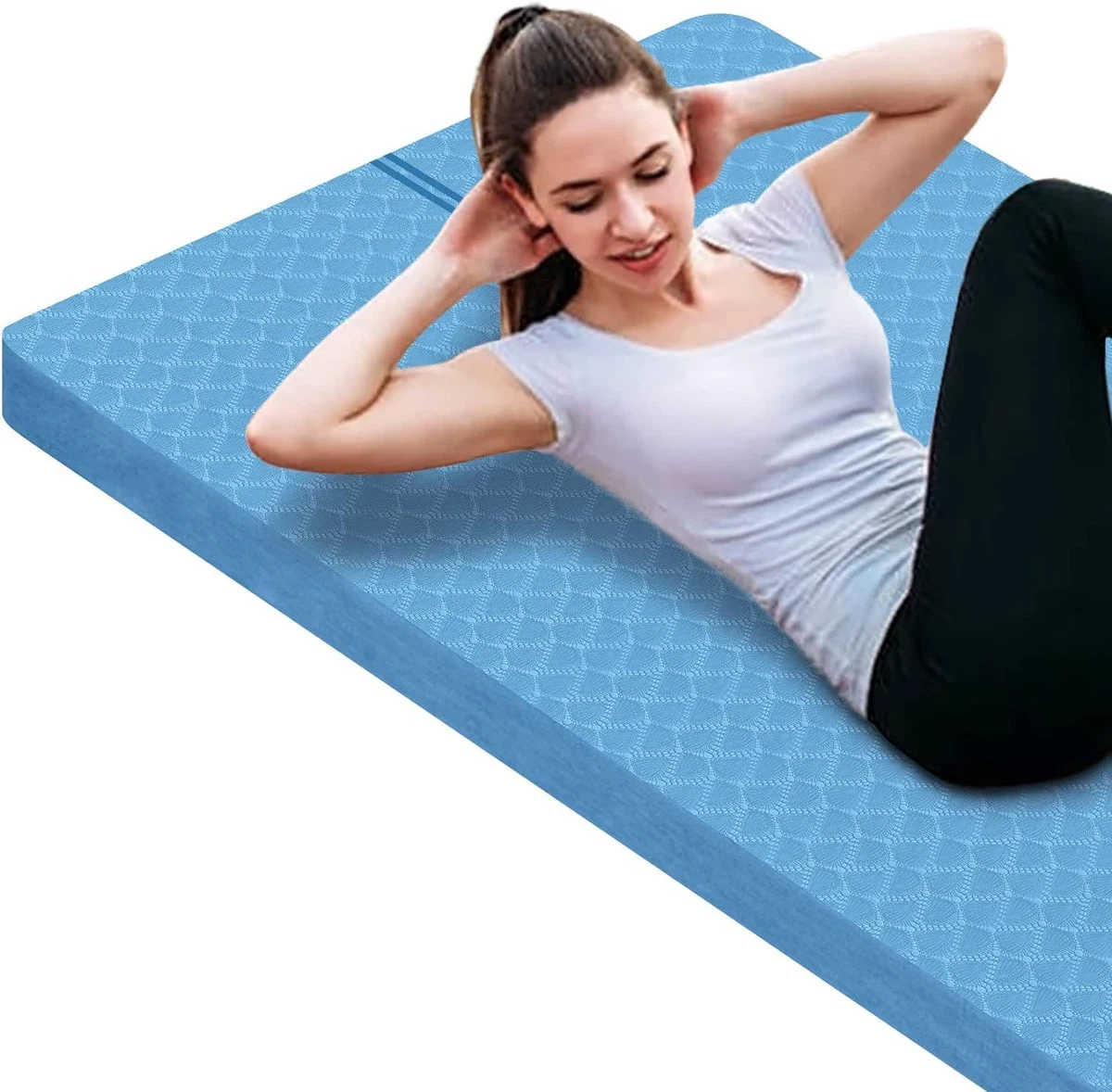 nuveti Large Exercise Mat - 15mm/20mm/30mm Thick Yoga | 183X80X15MM, Blue