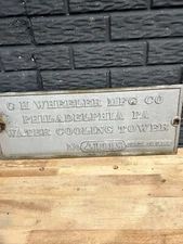 Antique Cast Iron C H Wheeler Mfg Co Philadelphia Pa Water Cooling Tower Sign