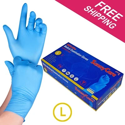 100 SunnyCare Nitrile Exam Gloves Powder Free Chemo-Rated (Non Vinyl Latex) - L