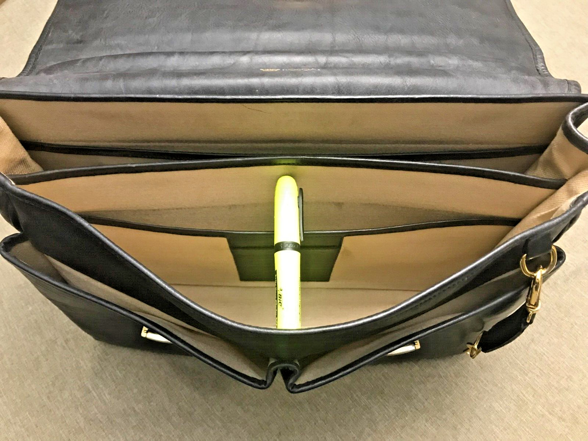 Bosca Briefcase Pebbled Leather Canvas Hot Sale