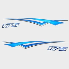 Bayliner Boat Hull Graphic Decals | 175 Metallic Blue Stickers (Kit)