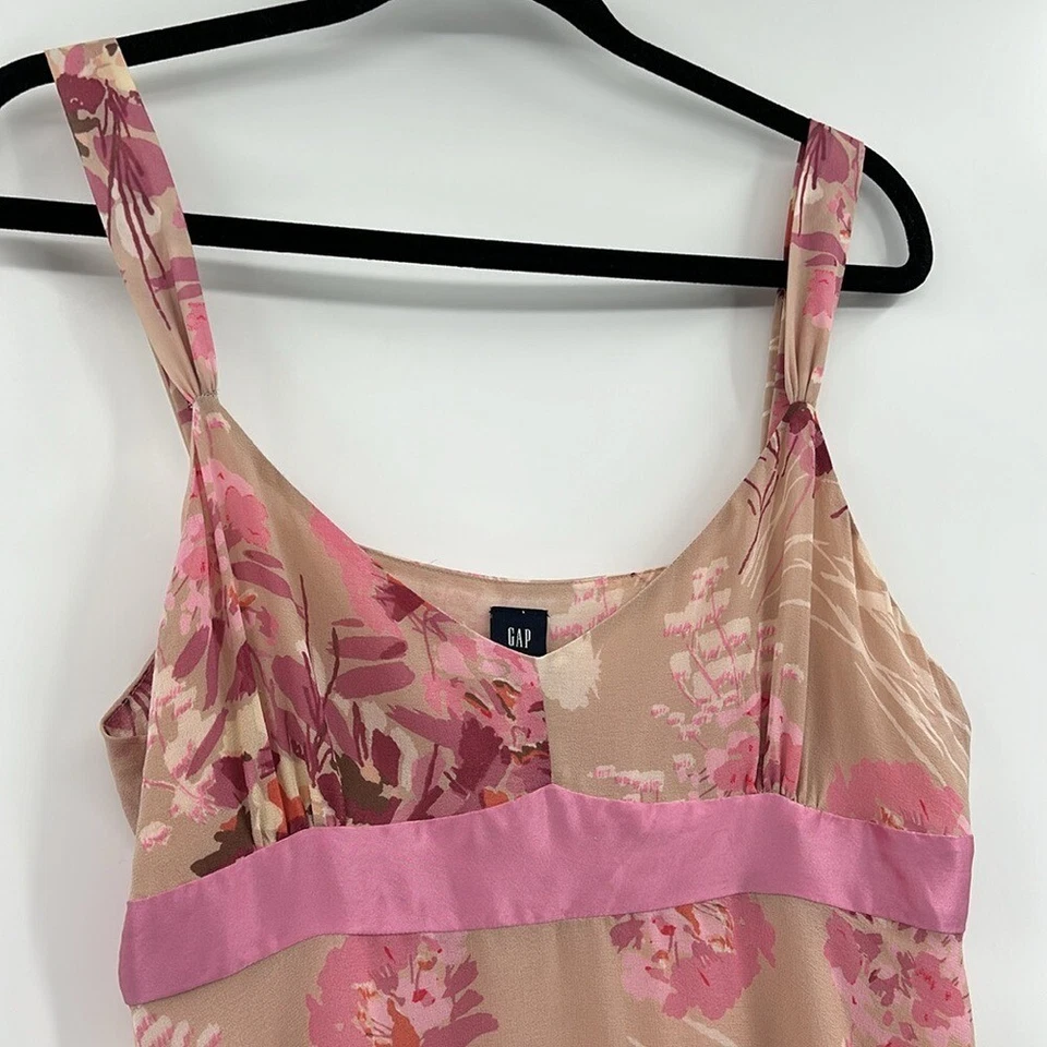 Винтажная женская шелковая кукла Y2K Gap с цветочным узором размер 14 носовой платок подол фея - Изображение 2 из 4