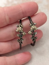 Ladies/Teen Rose Embellished Hoop Earrings For Pierced Ears