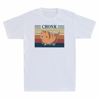 Cat Chonk Funny Cat Kitties Animal Meme Vintage Men's T-Shirt Short Sleeve Tee