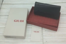 Giudi Black Leather Key Case Mini Wallet New Made It Italy 