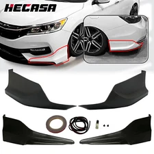 4PCS Front + Rear Bumper Lip Splitter For 2016-2017 Honda Accord Sedan 4DR