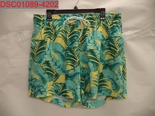 NWT - Cubavera Men's Wasabi Green Palm Swim Trunks, Size L 084971156126