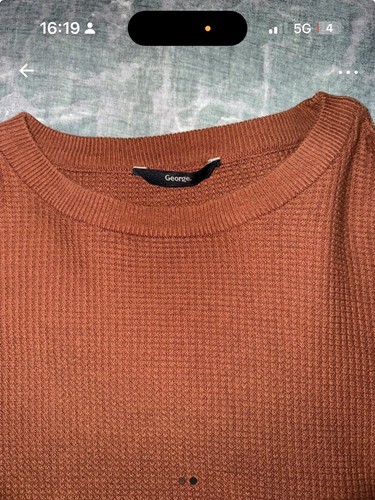 George Knitted Jumper Size XL Brown - Picture 2 of 2