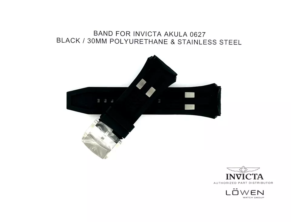 Correa de reloj de silicona negra para colección Invicta Akula 30 mm / 0627 Foto 2 de 3