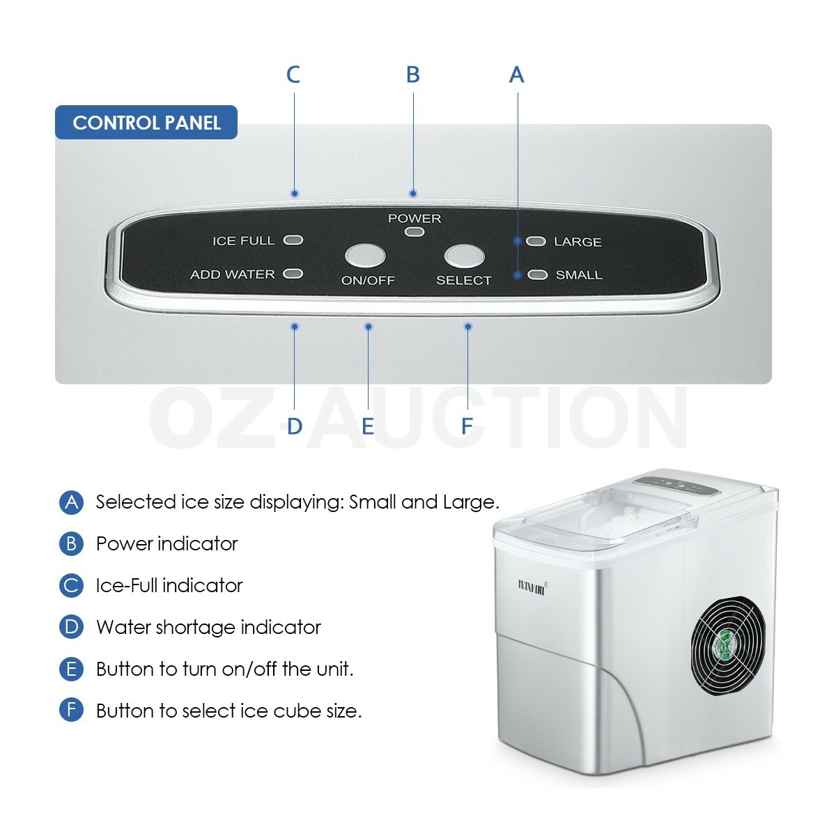 MAXKON 12KG Ice Maker Machine Portable Commercial Ice Cube Tray Countertop eBay