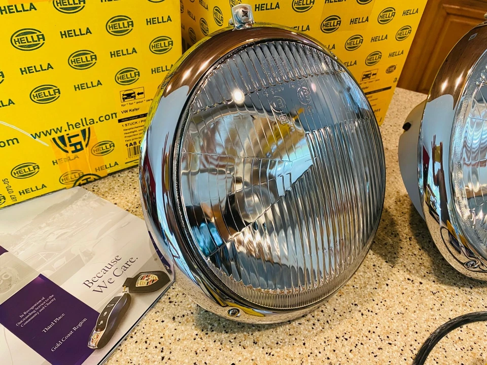 PAR DE MONTAJE DE FAROS PORSCHE 356 356A 356B 356C ESTILO EUROPEO Foto 2 de 4