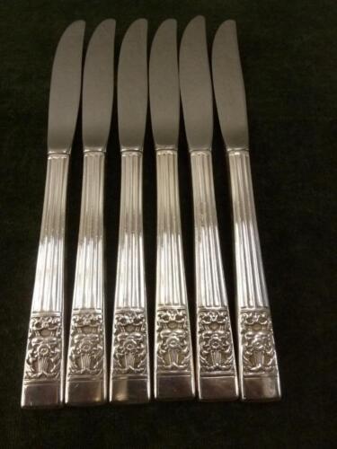 6 Vintage Oneida Coronation pattern silver plated Dessert Side Knives Hampton #1 - Picture 1 of 1