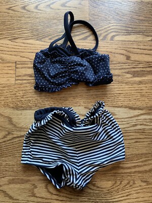 Baby Gap Two Piece Blue White Swimsuit Girls Size 12-18 Months