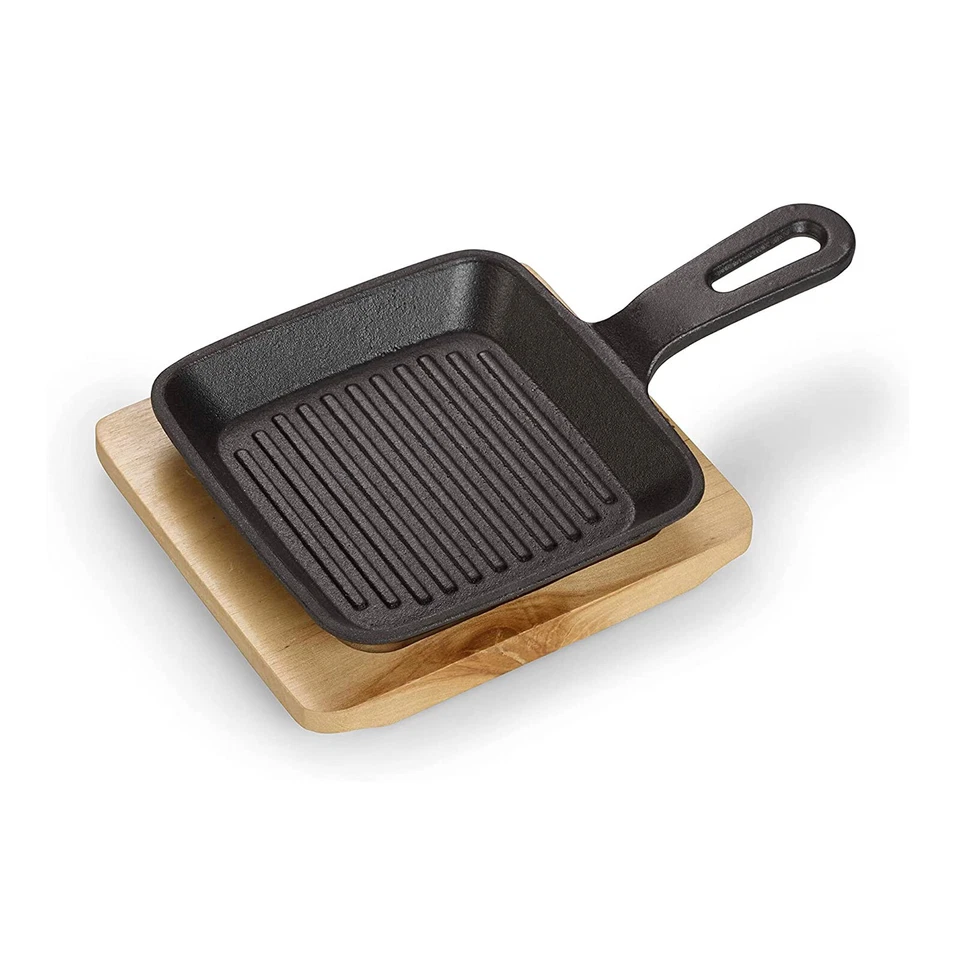 Echtwerk EW-GE-1343 Quadratische Servierschale mit Grillstreifen Servierpfanne