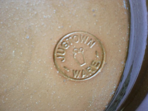 Vintage JUGTOWN WARE Pottery Lg 10 '' Bowls Chicken Folk Art - Picture 7 of 8