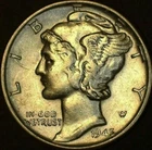 1945-P Mercury Dime - AU/AU+ - 90% Silver - Nice Coin - As Pictured
