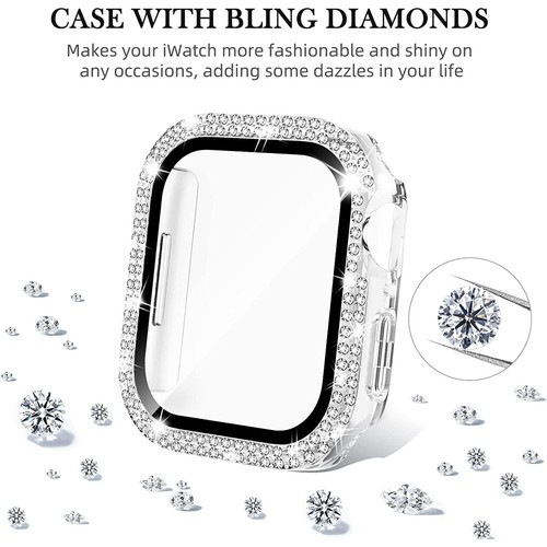Apple Watch Series 9/8/7/6/5/4/3/SE Bling Estuche Protector de Pantalla 41/45 mm Cubierta - Imagen 39 de 47