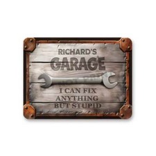 Richards Personalized Rustic Barn Garage Shop METAL Sign 9" x 12" Garage Shop