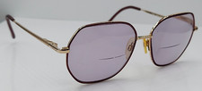 Vintage Charmant 6010 Gold Burgundy Oval Metal Sunglasses Japan FRAMES ONLY
