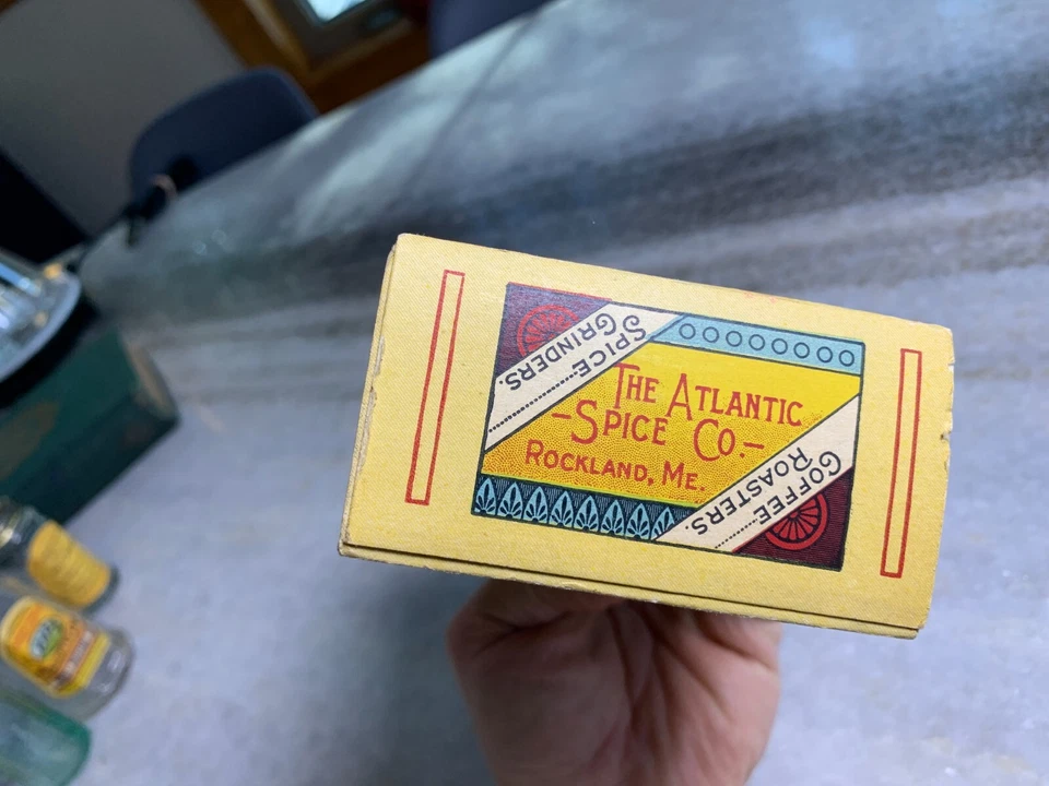 Antique Three 3 Crow Brand Pearl Tapioca Spice Paper Box Rockland Maine Ephemera - Image 3 of 4