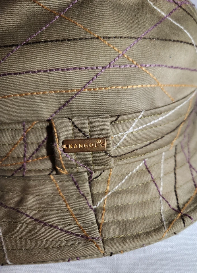 Kangol Fedora Cap Tan Size Small Hat Neon Check New Market Trilby By Kangol Blue - Image 4 of 4