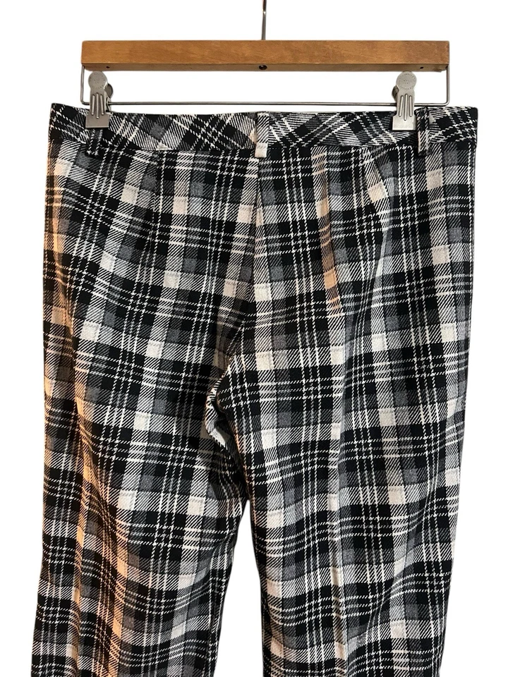 Брюки женские United Colors Of Benetton 44 черные белые клетчатые шерстяная смесь W30X L33 - Изображение 4 из 4