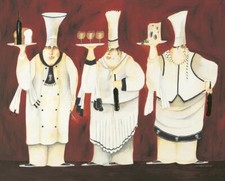 Ceramic Backsplash Tile Mural Chef Kitchen/Bathroom - 3 Chefs - Jennifer Garant