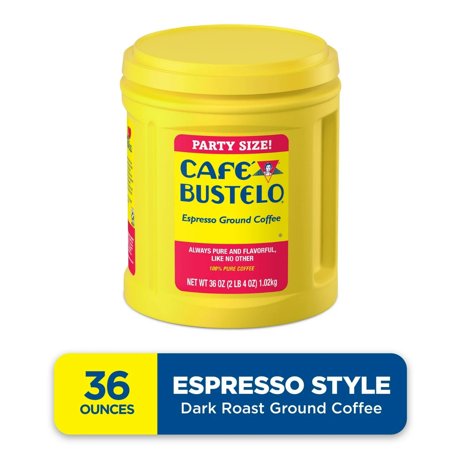 3 Packs Cafe Bustelo Espresso Ground Coffee, Dark Roast, 36 oz Canister