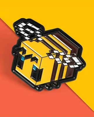 Minecraft Pixel Bee Pin Brooch -Quirky Jewelry Accessories Novelty Collectible 