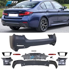 Fits 21-23 BMW G30 M-Tech Style M Sport Unpainted Rear Bumper Cover Replacement