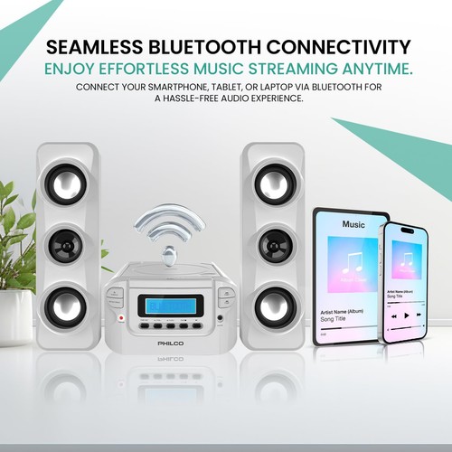 Bluetooth Stereo System for Home, Compact CD Stereo Shelf System with Speaker... - Picture 3 of 8