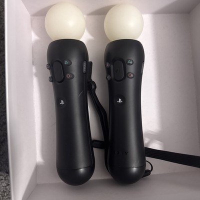 Sony PlayStation Move Motion Controller - Black (CECH-ZCM2U) Set of 2- Untested