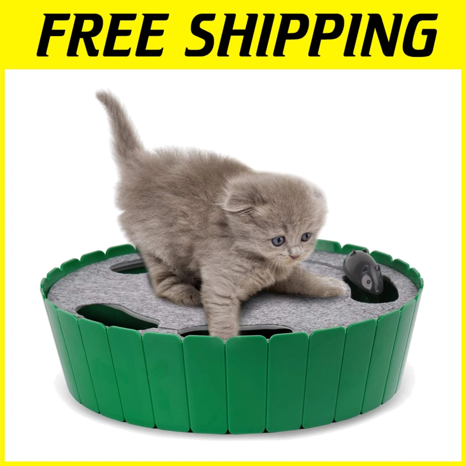 Interactive Cat Toy with Running Mouse
