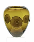 Early Blenko Handmade Glass 423S Rose Urn in Amber