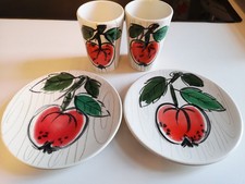 Gallo Design Barockapfel Apfel  Handgemalt Villeroy & Boch Teller Trinkbecher