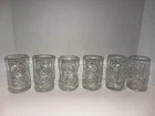 Vintage Blenko Hand Blown Clear Crackled Glass Pinched Tumblers (set Of 6 12oz)