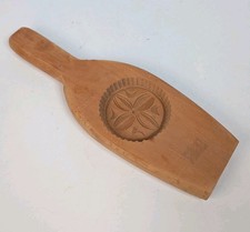 Vintage Carved Wood Moon Cake Mold Cookie Pre...