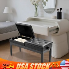 Duet Piano Bench Adjustable Double Seater Piano Bench w/ Storage Box 200 kg max.