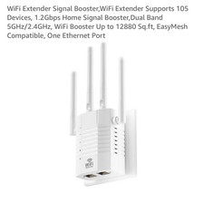 WiFi Extender Signal Booster - 1200Mbps Dual Band 105 Device Support
