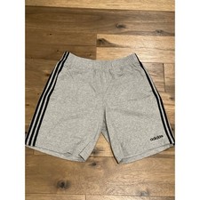 Adidas Gray Cotton  Blend Shorts Size L Classic 3  Stripes Logo